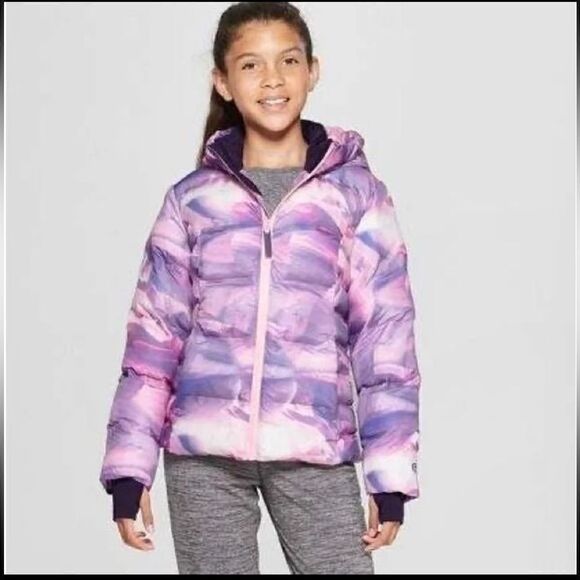Champion Girls Pink & Purple Full Zip Puffer Jacket (Size: Kids L 10-12) - Picture 2 of 15